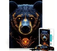 Puzzle da 1000 pezzi per ragazzi con orsetto e motivi luminosi,gioco di squadra perfetto,gioco cognitivo,regalo rilassante,divertente attività per il compleanno (38x26cm)