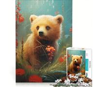 Puzzle da 1000 pezzi per ragazzi con orsetto, gioco educativo, allena la mente e le mani, collezione d'artista, belle arti 50x75cm