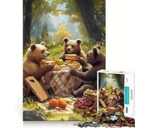 Puzzle da 1000 pezzi per ragazzi con orsi che fanno un picnic nel bosco Gioco divertente e stimolante per la mente,ideale per momenti di svago e relax Regalo perfetto per le feste (38x26cm)