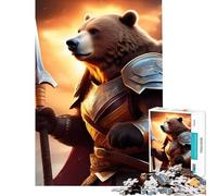 Puzzle da 1000 pezzi per ragazzi con orso e spada gioco di logica fantasy rompicapo giocattolo intellettuale ottimo regalo divertente e spiritoso (dimensioni 38x52cm)