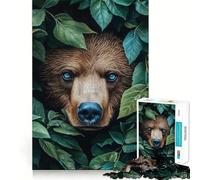 Puzzle da 1000 pezzi per ragazzi con orso nel cespuglio,giunture lisce,divertimento cognitivo,gioco casual,regalo festivo per il tempo libero (38x26cm)