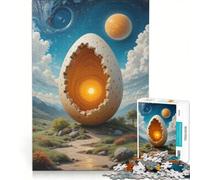 Puzzle da 1000 pezzi per ragazzi con paesaggio a forma di uovo rotto, gioco pratico, analisi e logica, adatto come decorazione da scrivania 50x75cm