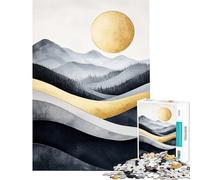 Puzzle da 1000 pezzi per ragazzi con paesaggio montano dorato gioco per famiglie sfida per l'intelligenza giocattolo avvincente regalo per il Secret Santa migliora la memoria (dimensioni 38x26cm)