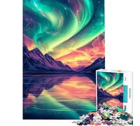Puzzle da 1000 pezzi per ragazzi con paesaggio montano e aurora boreale sfida educativa di analisi e logica giocattolo decorativo da parete per ragazzi dai 14 anni in su (38x52cm)