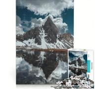 Puzzle da 1000 pezzi per ragazzi con paesaggio montano e riflessi gioco fai-da-te stimola la memoria con pezzi a incastro di forma casuale 50x75cm
