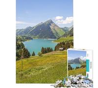Puzzle da 1000 pezzi per ragazzi con paesaggio montano lacustre e terrestre giocattolo decorativo da parete ideale per assemblare e ridurre lo stress (dimensioni 38x52cm)