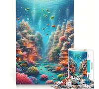 Puzzle da 1000 pezzi per ragazzi con paesaggio sottomarino fantasioso gioco educativo decorazione da parete ideale come regalo 38x26cm