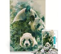 Puzzle da 1000 pezzi per ragazzi con panda nel bosco gioco rompicapo difficile e stimolante ideale come regalo per tutta la famiglia 38x52cm