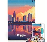 Puzzle da 1000 pezzi per ragazzi con panorama di Orlando al tramonto decorazione murale divertente e spiritosa ideale come regalo di compleanno o per occasioni speciali 38x26cm