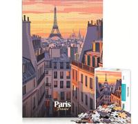 Puzzle da 1000 pezzi per ragazzi con panorama di Parigi al tramonto gioco rompicapo difficile e stimolante ideale come regalo per tutta la famiglia 38x52cm