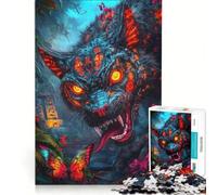 Puzzle da 1000 pezzi per ragazzi con pantera cibernetica della giungla, gioco rompicapo, difficile e stimolante, ideale come regalo per tutta la famiglia 38x26cm
