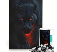 Puzzle da 1000 pezzi per ragazzi con Pantera Nera e occhi luminosi, antistress, stimolante e impegnativo, ideale come regalo di Natale o compleanno 38x52cm