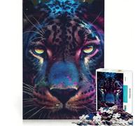 Puzzle da 1000 pezzi per ragazzi con Pantera Nera fluorescente, antistress, stimolante e impegnativo, regalo di Natale o compleanno 50x75cm