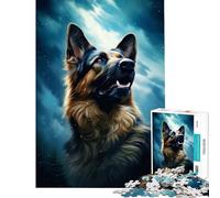 Puzzle da 1000 pezzi per ragazzi con pastore tedesco gioco per famiglie sfida per l'intelligenza giocattolo avvincente regalo per il Secret Santa migliora la memoria (dimensioni 38x52cm)