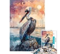 Puzzle da 1000 pezzi per ragazzi con pellicano mare roccia e sole Un gioco avvincente per coltivare la pazienza e la mente Un rompicapo perfetto per decorare e regalare un'esperienza fantastica