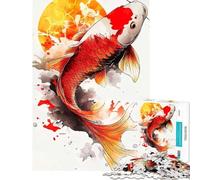 Puzzle da 1000 pezzi per ragazzi con pesci koi e pittura ad acquerello Difficile e stimolante ideale per attività in famiglia e decorazioni per la casa Gioco di puzzle per ragazzi dai 14 anni in su