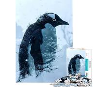 Puzzle da 1000 pezzi per ragazzi con pinguino a doppia esposizione gioco rilassante ed educativo ideale come regalo di compleanno o per migliorare la memoria (dimensioni 75x50cm)