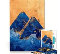 Puzzle da 1000 pezzi per ragazzi con piramidi blu,disegno dai bordi precisi,gioco di logica,divertimento rilassante,regalo di Natale 38x26cm