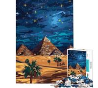 Puzzle da 1000 pezzi per ragazzi con piramidi egizie di notte gioco pratico ed educativo regalo divertente e spiritoso per donne e uomini (dimensioni 38x52cm)