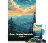 Puzzle da 1000 pezzi per ragazzi con poster del Parco Nazionale delle Great Smoky Mountains,taglio liscio,gioco per esercitare la mente,momento di relax,attività per compleanno (50x75cm)