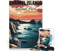 Puzzle da 1000 pezzi per ragazzi con poster del Parco Nazionale delle Isole del Canale,ideale per giochi di squadra e attività creative per stimolare la mente e creare un'atmosfera rilassante