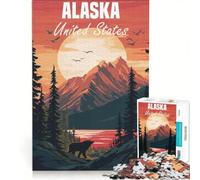 Puzzle da 1000 pezzi per ragazzi con poster del tramonto sulle montagne dell'Alaska, giochi per famiglie, impegnativo da completare, regalo per amici e parenti 50x75cm