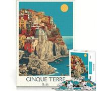 Puzzle da 1000 pezzi per ragazzi con poster delle Cinque Terre, giochi per famiglie, antistress, regalo per amici e parenti 38x26cm
