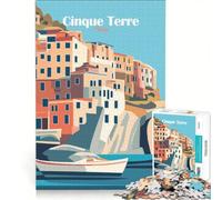 Puzzle da 1000 pezzi per ragazzi con poster delle Cinque Terre in Italia, gioco interattivo, migliora la memoria, compleanno e Natale 50x75cm
