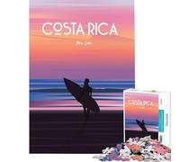Puzzle da 1000 pezzi per ragazzi con poster di surf in Costa Rica gioco rompicapo educativo sfida giocattolo idee regalo apprendimento (dimensioni 38x52cm)
