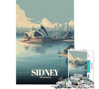 Puzzle da 1000 pezzi per ragazzi con poster di viaggio della Sydney Opera House gioco interattivo educativo regalo di Babbo Natale segreto ideale per passare il tempo durante le vacanze (38x26cm)