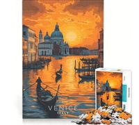 Puzzle da 1000 pezzi per ragazzi con poster di viaggio di Venezia, gioco interattivo, attività per famiglie, ottimo regalo per gli appassionati di videogiochi 38x52cm