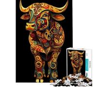Puzzle da 1000 pezzi per ragazzi con poster originale raffigurante un toro Attività divertenti da fare in casa Decorazione perfetta Giocattolo antistress Adatto a partire dai 14 anni (38x26cm)