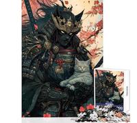 Puzzle da 1000 pezzi per ragazzi con protagonista un signore samurai felino Gioco divertente antistress educativo ideale per rafforzare l'amore tra le coppie (50x75cm)