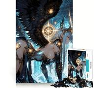 Puzzle da 1000 pezzi per ragazzi con ragazza anime alata in un'ambientazione fantasy,stimolante per la mente,con incastri precisi e senza spazi vuoti,ideale per attività di gruppo rilassanti in casa