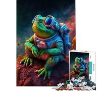 Puzzle da 1000 pezzi per ragazzi con rana spaziale astronauta divertente attività da fare a casa regalo di compleanno gioco pratico adatto a partire dai 14 anni (38x52cm)