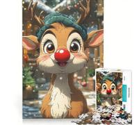 Puzzle da 1000 pezzi per ragazzi, con renne carine a tema natalizio, ideale per giochi in famiglia, taglio di precisione e regali unici per compleanno e Natale 50x75cm