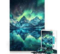 Puzzle da 1000 pezzi per ragazzi con riflessi di aurora boreale,taglio liscio,gioco di logica,gioco rilassante,regalo di compleanno per hobby (38x26cm)