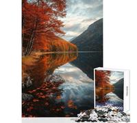 Puzzle da 1000 pezzi per ragazzi con riflesso autunnale sul lago gioco rompicapo sfida impegnativa antistress per compleanno e Natale (38x52cm)
