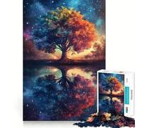 Puzzle da 1000 pezzi per ragazzi,con riflesso di un albero celeste,gioco di incastri fini,divertente e stimolante per la mente,ideale come regalo di compleanno (50x75cm)