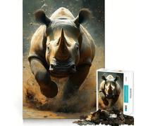 Puzzle da 1000 pezzi per ragazzi con rinoceronte che si ricarica,incastro perfetto,gioco intelligente,attività per la mente,momento di relax,attività per il compleanno (38x26cm)