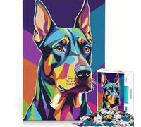 Puzzle da 1000 pezzi per ragazzi con ritratto colorato di Doberman, giocattolo educativo, attività divertenti da fare a casa, gioco stimolante, regalo 38x52cm