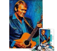 Puzzle da 1000 pezzi per ragazzi con ritratto del chitarrista Glen Campbell Divertimento a casa migliora la memoria gioco per famiglie adatto a partire dai 14 anni (50x75cm)