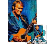 Puzzle da 1000 pezzi per ragazzi con ritratto del chitarrista Glen Campbell ideale per compleanni Natale attività in famiglia e giochi divertenti per ragazzi dai 14 anni in su (38x26cm)