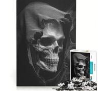 Puzzle da 1000 pezzi per ragazzi con ritratto del teschio della Morte, giochi educativi, assemblaggio di modelli, collezione d'artista, belle arti 38x52cm