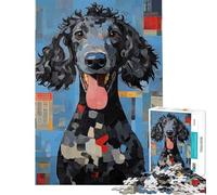 Puzzle da 1000 pezzi per ragazzi con ritratto di barboncino nero Puzzle per adulti giochi rilassanti che migliorano la memoria Ideale come regalo per tutta la famiglia (dimensioni 38x52cm)