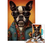 Puzzle da 1000 pezzi per ragazzi con ritratto di carlino ideale per adulti e famiglie con schema di assemblaggio e regalo perfetto per tutta la famiglia (dimensioni 38x52cm)