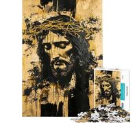 Puzzle da 1000 pezzi per ragazzi con ritratto di Gesù Cristo Puzzle per adulti gioco divertente gara di velocità manuale interazione genitore-figlio (dimensioni 50x75cm)