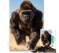Puzzle da 1000 pezzi per ragazzi con ritratto di gorilla in carica,incastro perfetto,gioco intelligente,attività per stimolare la mente,momento di relax,attività per il compleanno (50x75cm)