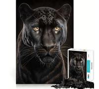 Puzzle da 1000 pezzi per ragazzi con ritratto di leopardo nero,incastri lisci,divertente,gioco di logica,regalo rilassante,arte per il tempo libero natalizio 50x75cm