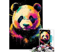 Puzzle da 1000 pezzi per ragazzi con ritratto di panda colorato attività divertenti da fare a casa giochi educativi adatti a partire dai 14 anni (38x52cm)
